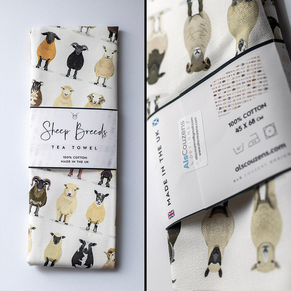 Sheep Breeds Tea Towel