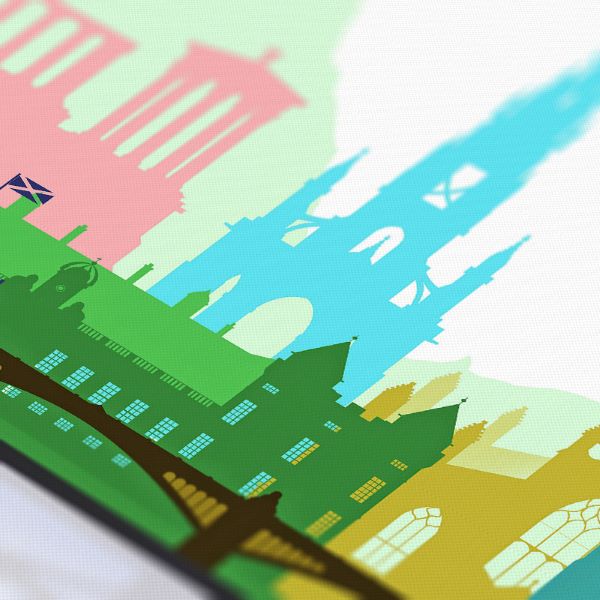 Edinburgh Skyline Colourful
