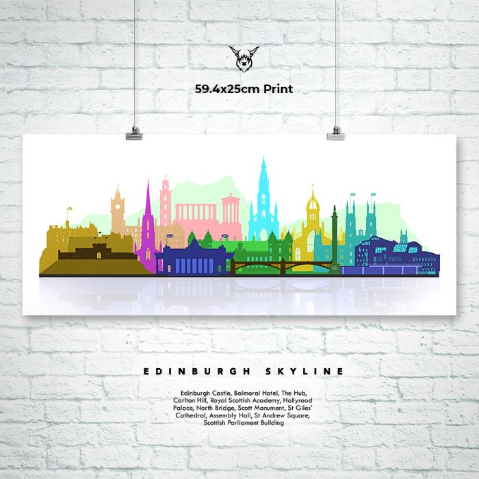 Edinburgh Skyline Colourful