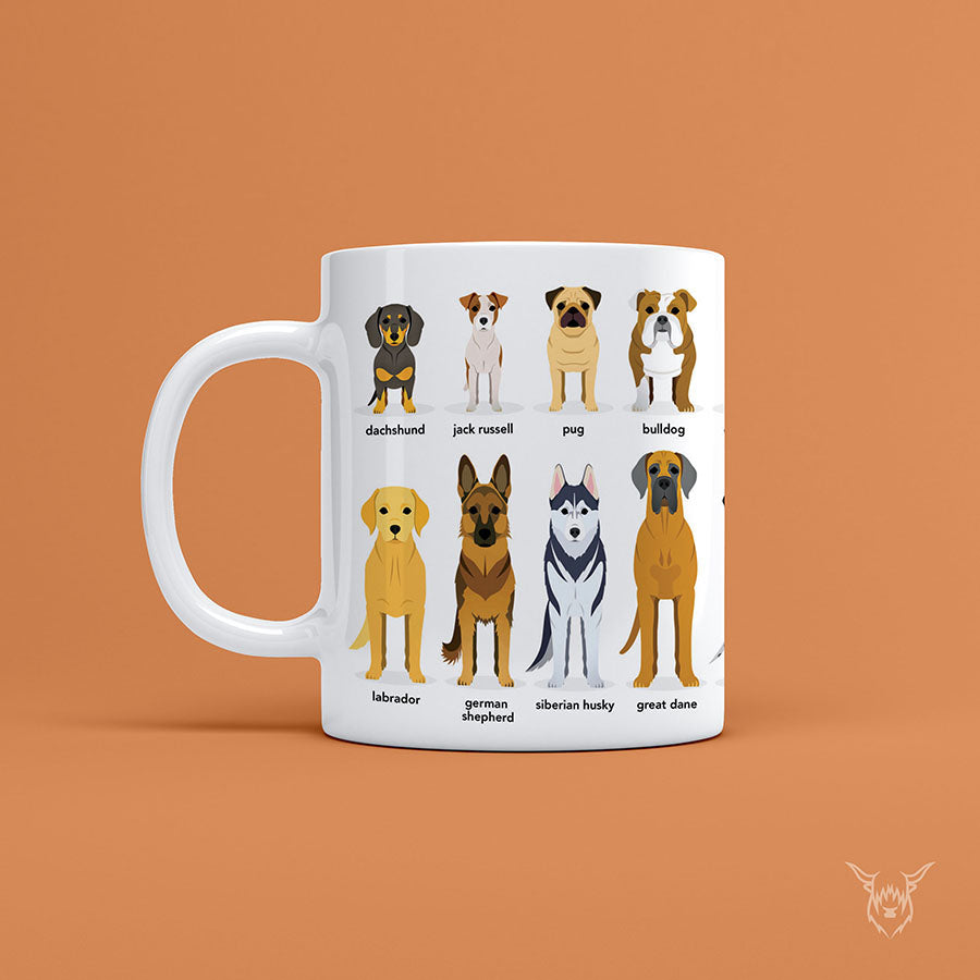 dog breeds mug