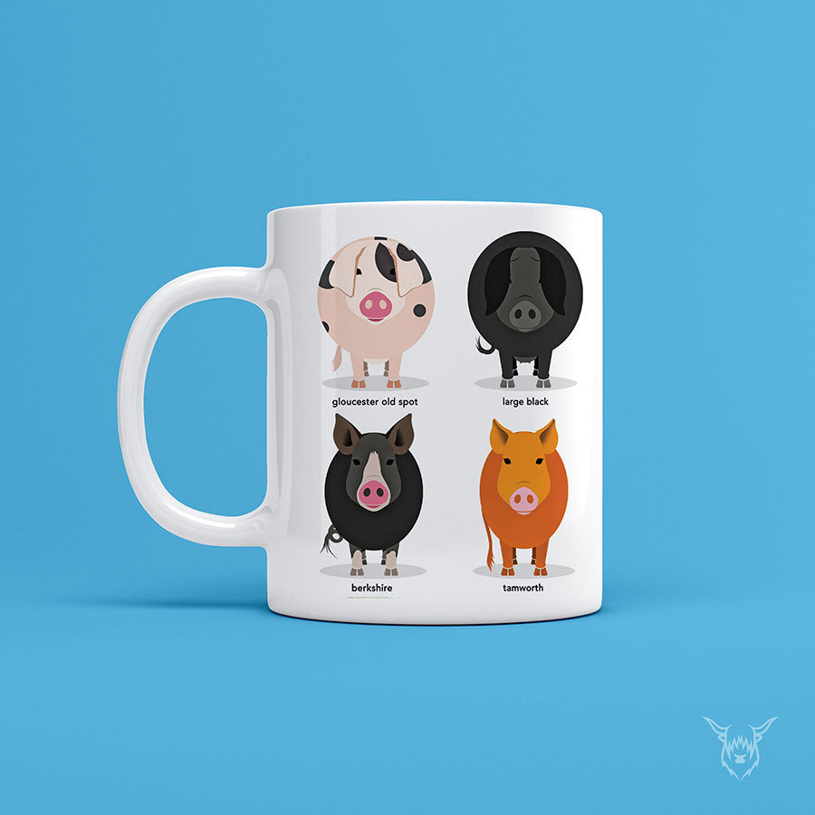 pig breeds mug