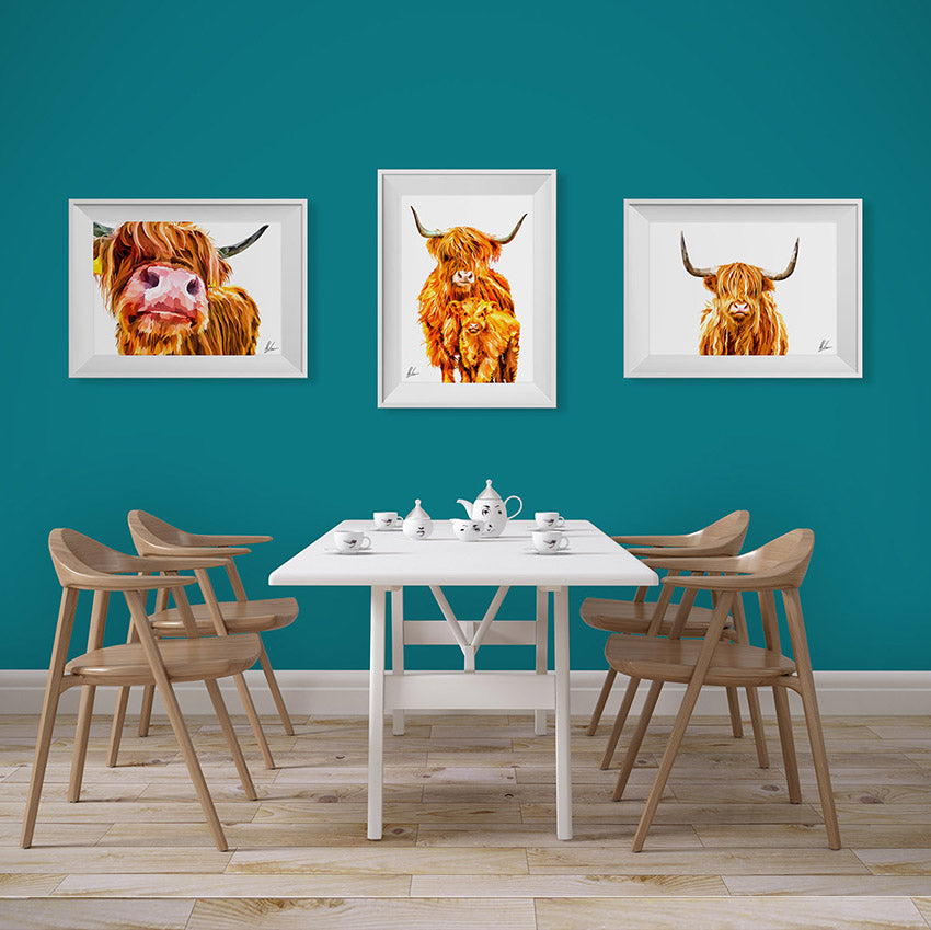 highland cow art prints UK