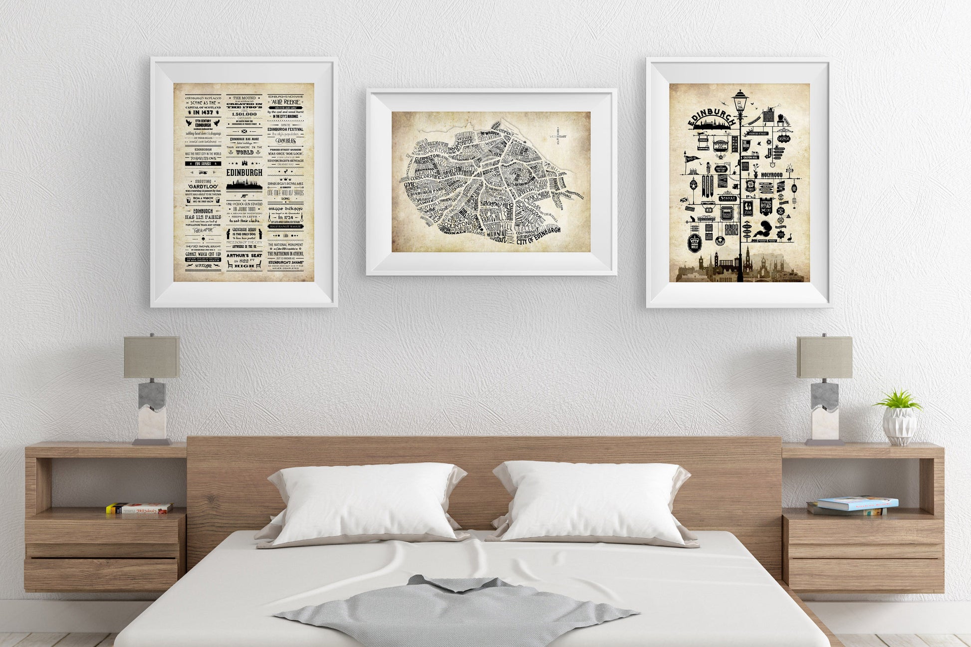 edinburgh art trio of prints