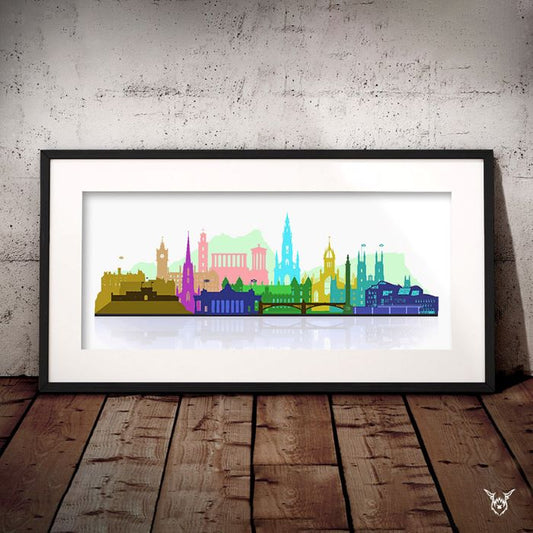 Edinburgh Skyline Colourful