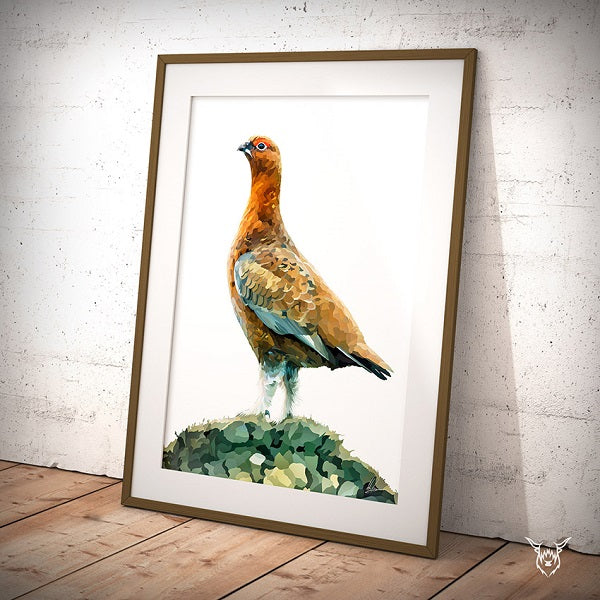 Red Grouse Painting Art Print