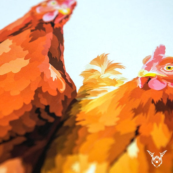 chicken painting art print