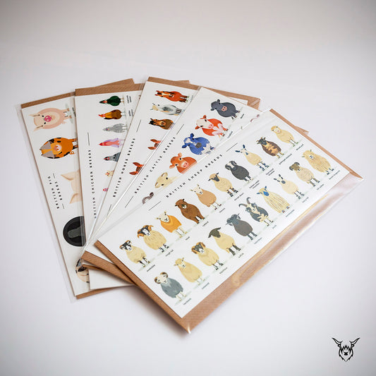 farm animal greeting cards pack