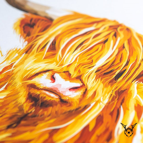 Highland cattle painting art print