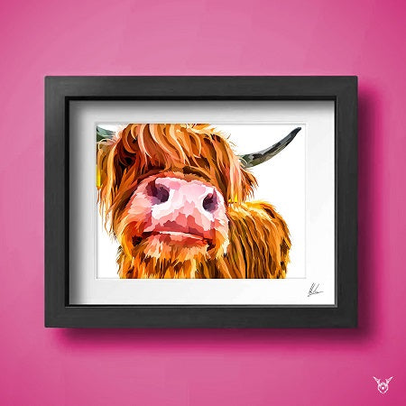 Hairy cow art print